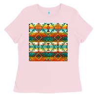 Bubblegum Pink native american aztec seamless pattern 1 Ladies Tee - BundleAndBundleShop