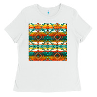 White native american aztec seamless pattern 1 Ladies Tee - BundleAndBundleShop