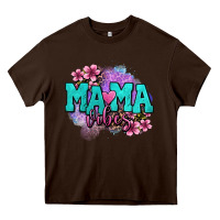 Chocolate Brown mama vibes floral Heavy Core Tee - OliviaCreatesArt