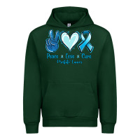 Forest Green Peace Love Cure Prostate Cancer Urban Hoodie - Jasminsmagicworld