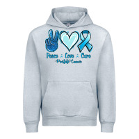 Heather Grey Peace Love Cure Prostate Cancer Urban Hoodie - Jasminsmagicworld