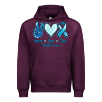 Mauve Wine Peace Love Cure Prostate Cancer Urban Hoodie - Jasminsmagicworld