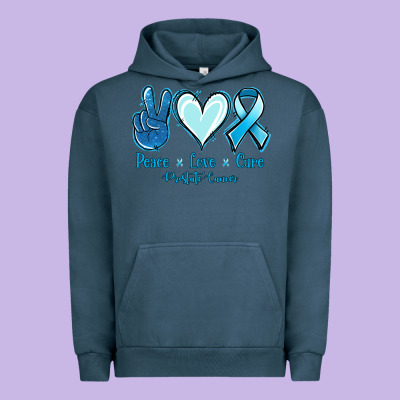 Peace Love Cure Prostate Cancer Urban Hoodie Designed By Jasminsmagicworld
