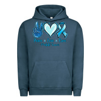 Pigment Midnight Navy Peace Love Cure Prostate Cancer Urban Hoodie - Jasminsmagicworld