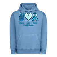 Pigment Pebble Blue Peace Love Cure Prostate Cancer Urban Hoodie - Jasminsmagicworld