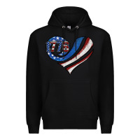 Black american flag heart Premium Hoodie - Jasminsmagicworld