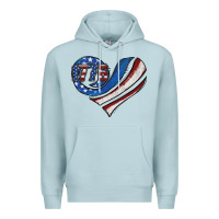 Blue Mist american flag heart Premium Hoodie - Jasminsmagicworld