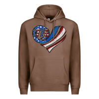 Chestnut american flag heart Premium Hoodie - Jasminsmagicworld