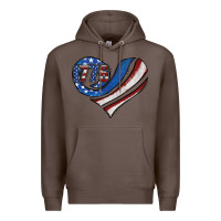 Coffee american flag heart Premium Hoodie - Jasminsmagicworld
