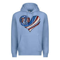 Colony Blue american flag heart Premium Hoodie - Jasminsmagicworld