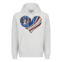 Dove Grey american flag heart Premium Hoodie - Jasminsmagicworld