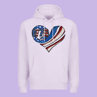American Flag Heart Premium Hoodie Designed By Jasminsmagicworld