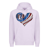 Lilac american flag heart Premium Hoodie - Jasminsmagicworld