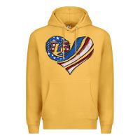 Mustard american flag heart Premium Hoodie - Jasminsmagicworld