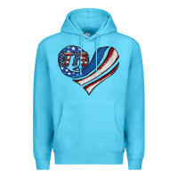 Ocean Blue american flag heart Premium Hoodie - Jasminsmagicworld