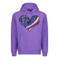 Purple american flag heart Premium Hoodie - Jasminsmagicworld
