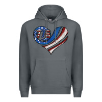 Rock american flag heart Premium Hoodie - Jasminsmagicworld