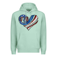 Seafoam american flag heart Premium Hoodie - Jasminsmagicworld