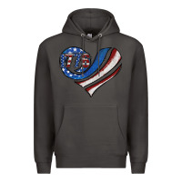 Smoke american flag heart Premium Hoodie - Jasminsmagicworld