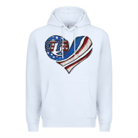 White american flag heart Premium Hoodie - Jasminsmagicworld