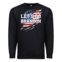 Black Let's Go Brandon Ripped Cloth with American Flag Premium Sweatshirt - Jasminsmagicworld