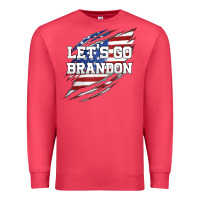 Cardinal Let's Go Brandon Ripped Cloth with American Flag Premium Sweatshirt - Jasminsmagicworld