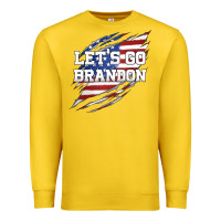 Lemon Let's Go Brandon Ripped Cloth with American Flag Premium Sweatshirt - Jasminsmagicworld