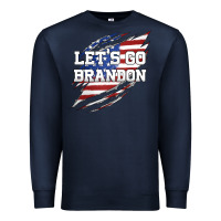 Let's Go Brandon Ripped Cloth With American Flag Premium Sweatshirt | Teevron