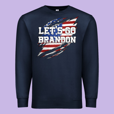 Let's Go Brandon Ripped Cloth With American Flag Premium Sweatshirt Designed By Jasminsmagicworld