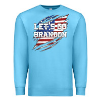 Ocean Blue Let's Go Brandon Ripped Cloth with American Flag Premium Sweatshirt - Jasminsmagicworld
