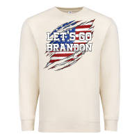 Sandshell Let's Go Brandon Ripped Cloth with American Flag Premium Sweatshirt - Jasminsmagicworld