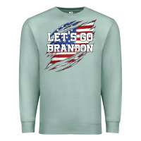 Seafoam Let's Go Brandon Ripped Cloth with American Flag Premium Sweatshirt - Jasminsmagicworld