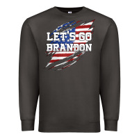 Smoke Let's Go Brandon Ripped Cloth with American Flag Premium Sweatshirt - Jasminsmagicworld