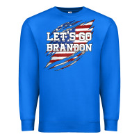 True Royal Let's Go Brandon Ripped Cloth with American Flag Premium Sweatshirt - Jasminsmagicworld