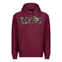 Burgundy texas sunflower cowhide leopard texas map Premium Hoodie - Artiststas