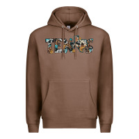 Chestnut texas sunflower cowhide leopard texas map Premium Hoodie - Artiststas