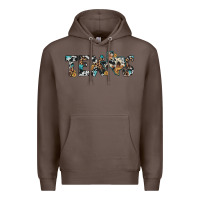 Coffee texas sunflower cowhide leopard texas map Premium Hoodie - Artiststas