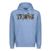Colony Blue texas sunflower cowhide leopard texas map Premium Hoodie - Artiststas