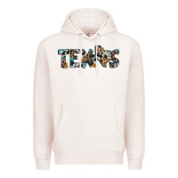 Pale Pink texas sunflower cowhide leopard texas map Premium Hoodie - Artiststas