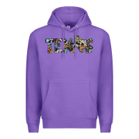 Purple texas sunflower cowhide leopard texas map Premium Hoodie - Artiststas