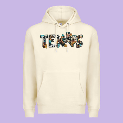 Texas Sunflower Cowhide Leopard Texas Map Premium Hoodie Designed By Artiststas