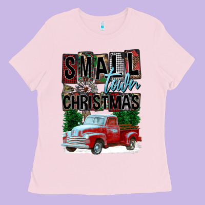 Small Town Christmas Ladies Tee Designed By Fadigitalartstudio
