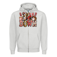 Dove Grey three up three down baseball Zipper Hoodie - Jasminsmagicworld