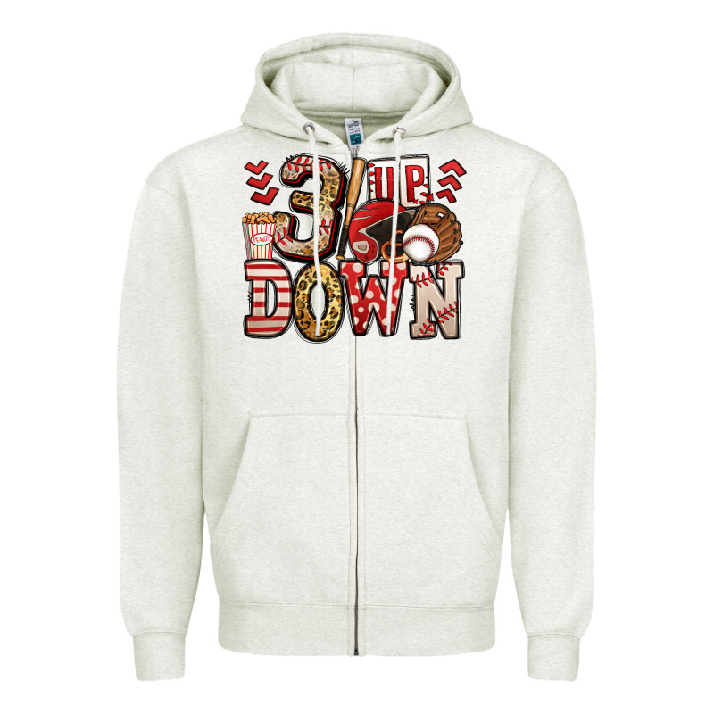 Three Up Three Down Baseball Zipper Hoodie by Jasminsmagicworld | Teevron