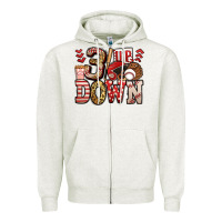 Oatmeal Heather three up three down baseball Zipper Hoodie - Jasminsmagicworld