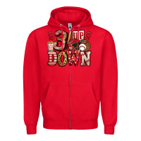 Red three up three down baseball Zipper Hoodie - Jasminsmagicworld