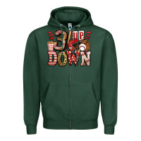 Sports Green three up three down baseball Zipper Hoodie - Jasminsmagicworld