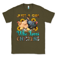 Army Green just a girl who loves chickens Classic Tee - OliviaCreatesArt