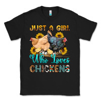 Black just a girl who loves chickens Classic Tee - OliviaCreatesArt