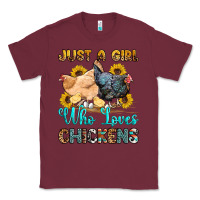 Burgundy just a girl who loves chickens Classic Tee - OliviaCreatesArt